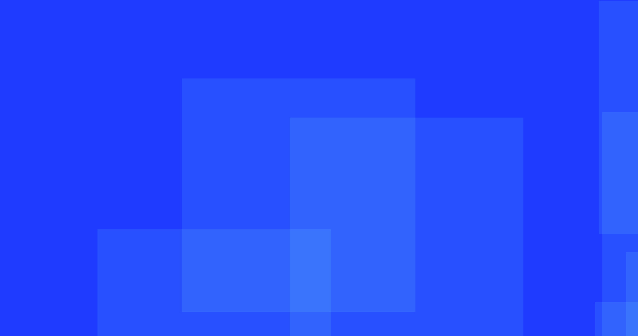 background solid blue with light blue rectangles.